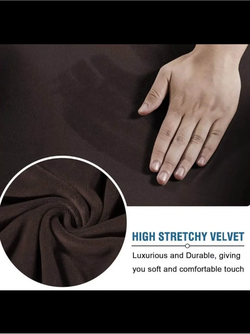 New velvet Two-Seater Sofa loveseat Slipcover Chocolate Brown